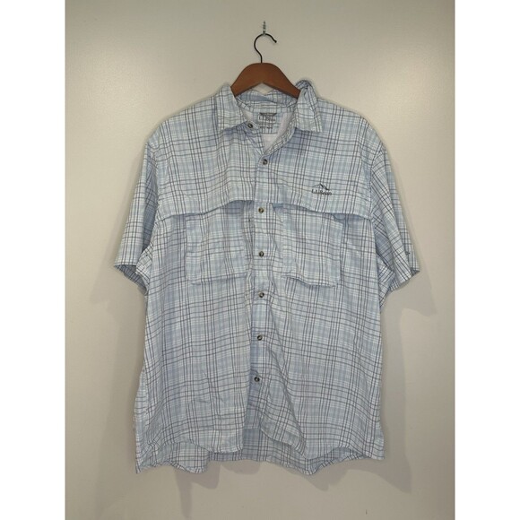L.L. Bean Other - LL Bean Shirt Mens 2 XL XXL Blue Plaid Tropicwear UPF 50 Sun Protection Outdoors